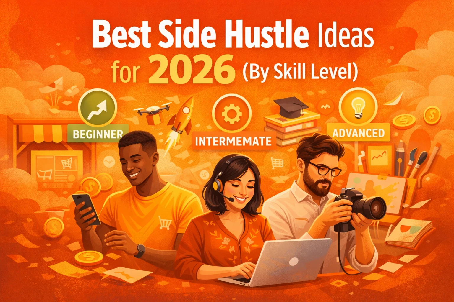 Best Side Hustle Ideas for 2026 (Organized by Skill Level)